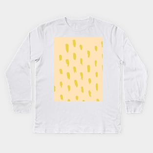 Abstract boho gold paint pattern Kids Long Sleeve T-Shirt